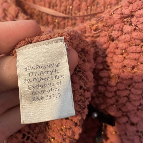 LC Lauren Conrad sweater with bows, beads, and sparkles - Picture 6 of 6